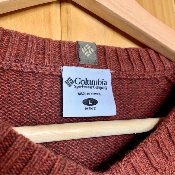 Columbia ROC V neck sweater burgundy size L - Picture 3 of 8